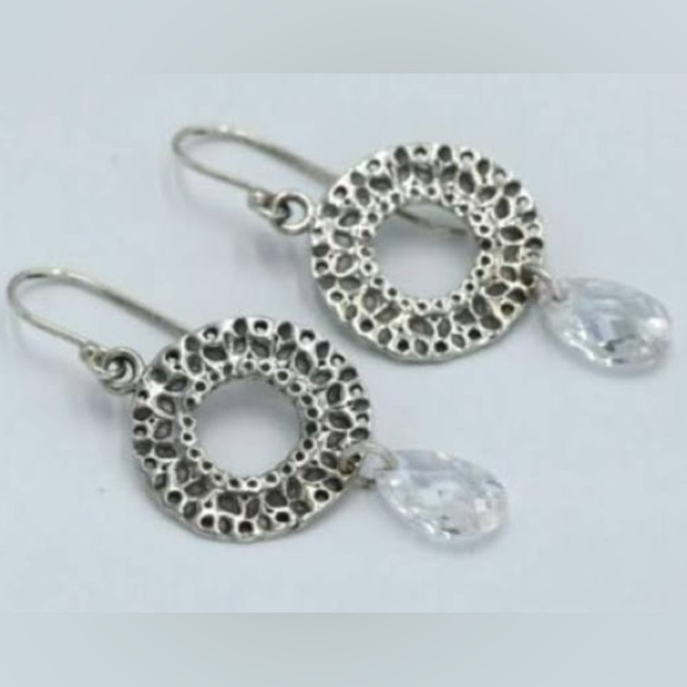 Silpada 925 Hammered Circle Earrings